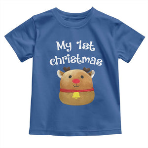 Baby First Christmas Outfit Toddler T Shirt Cute Reindeer Santa Boys Girls TS10 Royal Blue Print Your Wear