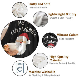 My First Christmas Throw Blanket Baby's First Holiday Xmas Santa TS10 Print Your Wear