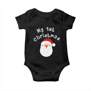 My First Christmas Baby Onesie Baby's First Holiday Xmas Santa TS10 Black Print Your Wear