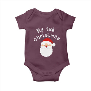 My First Christmas Baby Onesie Baby's First Holiday Xmas Santa TS10 Maroon Print Your Wear