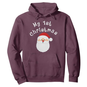 My First Christmas Hoodie Baby's First Holiday Xmas Santa TS10 Maroon Print Your Wear