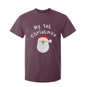 My First Christmas T Shirt For Kid Baby's First Holiday Xmas Santa TS10 Maroon Print Your Wear
