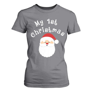 My First Christmas T Shirt For Women Baby's First Holiday Xmas Santa TS10 Charcoal Print Your Wear