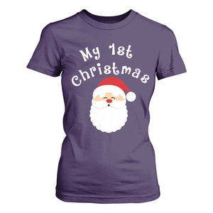 My First Christmas T Shirt For Women Baby's First Holiday Xmas Santa TS10 Purple Print Your Wear
