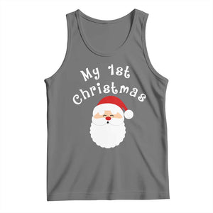 My First Christmas Tank Top Baby's First Holiday Xmas Santa TS10 Black Heather Print Your Wear