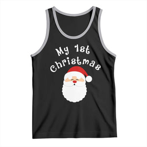 My First Christmas Tank Top Baby's First Holiday Xmas Santa TS10 Black Athletic Heather Print Your Wear