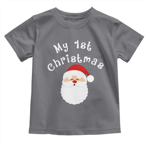My First Christmas Toddler T Shirt Baby's First Holiday Xmas Santa TS10 Charcoal Print Your Wear