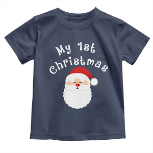 My First Christmas Toddler T Shirt Baby's First Holiday Xmas Santa TS10 Navy Print Your Wear