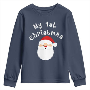 My First Christmas Youth Sweatshirt Baby's First Holiday Xmas Santa TS10 Navy Print Your Wear
