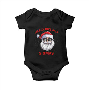 Funny Christmas Santa Baby Onesie Merry Rizz Mas Sigmas Gen Alpha Middle School Christmas TS10 Black Print Your Wear