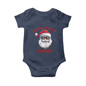 Funny Christmas Santa Baby Onesie Merry Rizz Mas Sigmas Gen Alpha Middle School Christmas TS10 Navy Print Your Wear