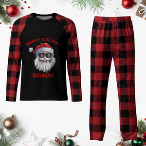 Funny Xmas Santa Plaid Pajama Set Merry Rizz Mas Sigmas Gen Alpha Middle School Christmas TS10 Buffalo Plaid Print Your Wear