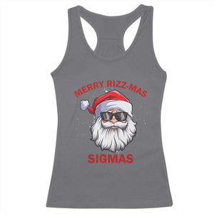 Funny Christmas Santa Racerback Tank Top Merry Rizz Mas Sigmas Gen Alpha Middle School Christmas TS10 Charcoal Print Your Wear