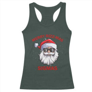 Funny Christmas Santa Racerback Tank Top Merry Rizz Mas Sigmas Gen Alpha Middle School Christmas TS10 Dark Forest Green Print Your Wear