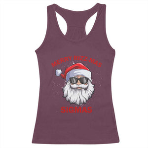 Funny Christmas Santa Racerback Tank Top Merry Rizz Mas Sigmas Gen Alpha Middle School Christmas TS10 Maroon Print Your Wear