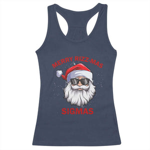 Funny Christmas Santa Racerback Tank Top Merry Rizz Mas Sigmas Gen Alpha Middle School Christmas TS10 Navy Print Your Wear
