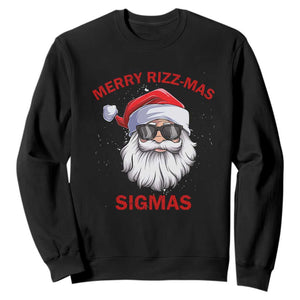 Funny Christmas Santa Sweatshirt Merry Rizz Mas Sigmas Gen Alpha Middle School Christmas TS10 Black Print Your Wear