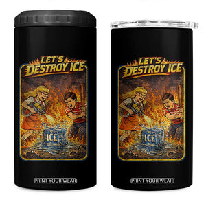 Subtle Abolish Ice 4 in 1 Can Cooler Tumbler Retro Protest Satirical Graphic Let's Destroy Ice TS10 One Size: 16 oz Black Print Your Wear