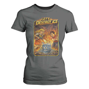 Subtle Abolish Ice T Shirt For Women Retro Protest Satirical Graphic Let's Destroy Ice TS10 Dark Heather Print Your Wear