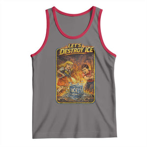 Subtle Abolish Ice Tank Top Retro Protest Satirical Graphic Let's Destroy Ice TS10 Deep Heather Red Print Your Wear