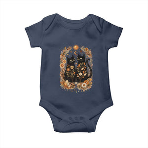 Subtle FDT Baby Onesie Vintage Flower Black Cat Social Activist TS10 Navy Print Your Wear