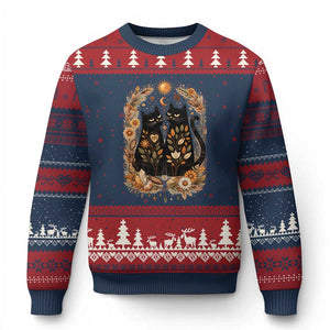 Subtle FDT Ugly Christmas Sweater Vintage Flower Black Cat Social Activist TS10 Navy Red Print Your Wear