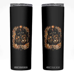 Subtle FDT Skinny Tumbler Vintage Flower Black Cat Social Activist TS10 Black Print Your Wear