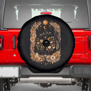 Subtle FDT Spare Tire Cover Vintage Flower Black Cat Social Activist TS10 Black Print Your Wear