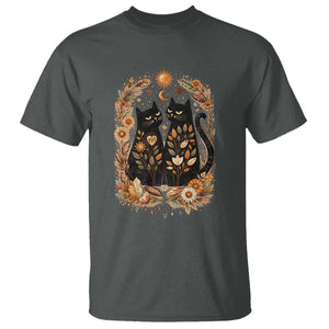 Subtle FDT T Shirt Vintage Flower Black Cat Social Activist TS10 Dark Heather Print Your Wear