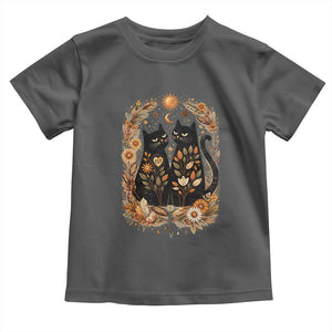 Subtle FDT Toddler T Shirt Vintage Flower Black Cat Social Activist TS10 Dark Heather Print Your Wear