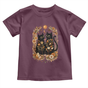 Subtle FDT Toddler T Shirt Vintage Flower Black Cat Social Activist TS10 Maroon Print Your Wear