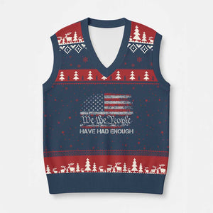 We The People Have Had Enough V-Neck Knit Sweater Vest Vintage Old 1776 Flag TS10 Navy Red Print Your Wear