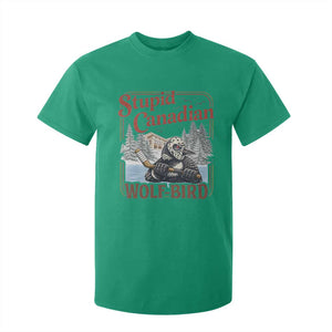 Stupid Canadian Wolf Bird T Shirt For Kid Vintage Heated Hookey Loon Meme TS10 Irish Green Print Your Wear