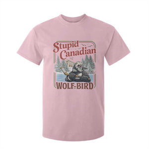 Stupid Canadian Wolf Bird T Shirt For Kid Vintage Heated Hookey Loon Meme TS10 Light Pink Print Your Wear