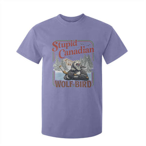 Stupid Canadian Wolf Bird T Shirt For Kid Vintage Heated Hookey Loon Meme TS10 Violet Print Your Wear