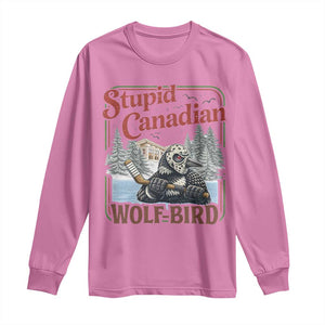 Stupid Canadian Wolf Bird Long Sleeve Shirt Vintage Heated Hookey Loon Meme TS10 Azalea Print Your Wear