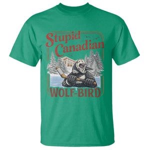 Stupid Canadian Wolf Bird T Shirt Vintage Heated Hookey Loon Meme TS10 Irish Green Print Your Wear