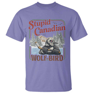 Stupid Canadian Wolf Bird T Shirt Vintage Heated Hookey Loon Meme TS10 Violet Print Your Wear