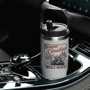 Stupid Canadian Wolf Bird Flip Straw Tumbler Vintage Heated Hookey Loon Meme TS10 Print Your Wear