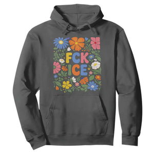 Fck Ice Hoodie Funny Boho Floral Resist Retro Pro Immigration TS10 Dark Heather Print Your Wear
