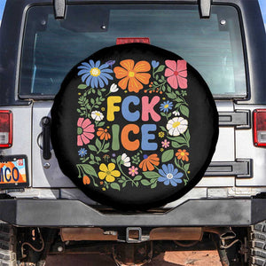 Fck Ice Spare Tire Cover Funny Boho Floral Resist Retro Pro Immigration TS10 No hole Black Print Your Wear
