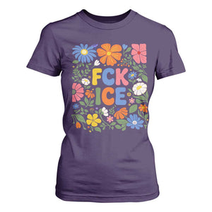 Fck Ice T Shirt For Women Funny Boho Floral Resist Retro Pro Immigration TS10 Purple Print Your Wear