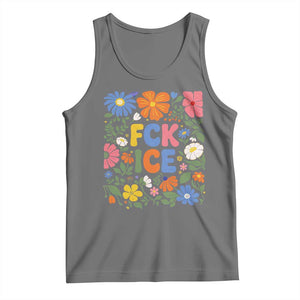 Fck Ice Tank Top Funny Boho Floral Resist Retro Pro Immigration TS10 Black Heather Print Your Wear