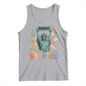 Stop ICE Tank Top Funny Statue of Liberty Boho Floral Resist Retro TS10 Athletic Heather Print Your Wear