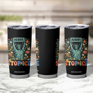 Stop ICE Tumbler Cup Funny Statue of Liberty Boho Floral Resist Retro TS10 Print Your Wear