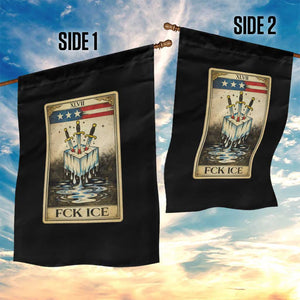 Fck Ice Garden Flag Retro Tarot Card FDT Protest Satirical Graphic TS10 Print Your Wear