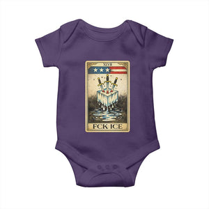 Fck Ice Baby Onesie Retro Tarot Card FDT Protest Satirical Graphic TS10 Purple Print Your Wear