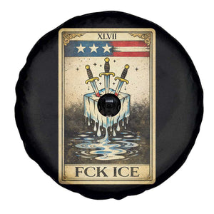 Fck Ice Spare Tire Cover Retro Tarot Card FDT Protest Satirical Graphic TS10 Print Your Wear