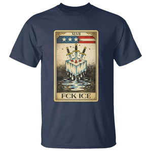 Fck Ice T Shirt Retro Tarot Card FDT Protest Satirical Graphic TS10 Navy Print Your Wear