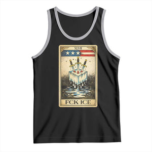 Fck Ice Tank Top Retro Tarot Card FDT Protest Satirical Graphic TS10 Black Athletic Heather Print Your Wear